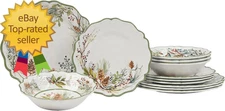 Winter Forest 12 Pc Dinnerware Set, Service for 4
