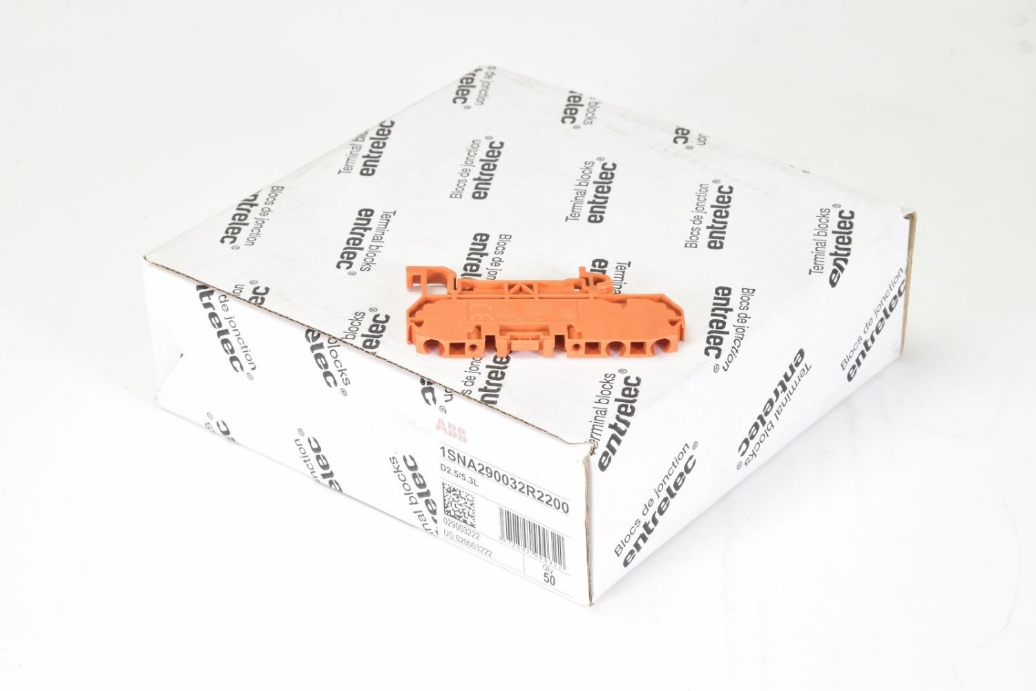ABB 1SNA290032R2200, D2.5/5.3L, Entrelec spring-cage terminal block (1PU=50Pcs.)