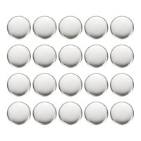 20Stk Metallische Runde KnöPfe 15Mm Messing NäHhandwerk KnöPfe Silber-Weiß