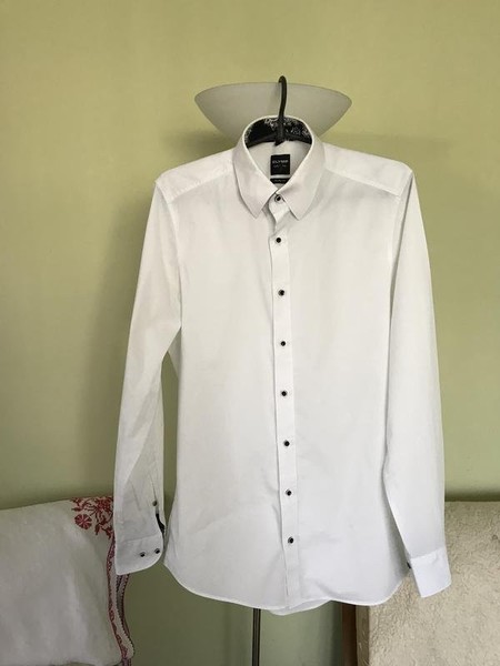 Men Olymp Shirt White Cotton 40 /L / 48 #BX6Q