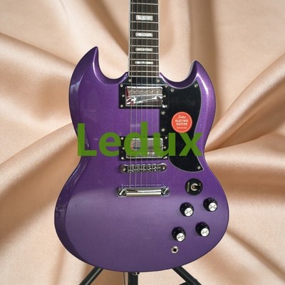 6 String Purple SG Electric Guitar H-H Pickups Mahogany Body Chrome Hardware