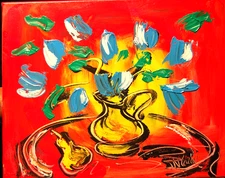 FLOWERS  painting Abstract Modern Art  Contemporary  WALL DECOR EY3ef4F