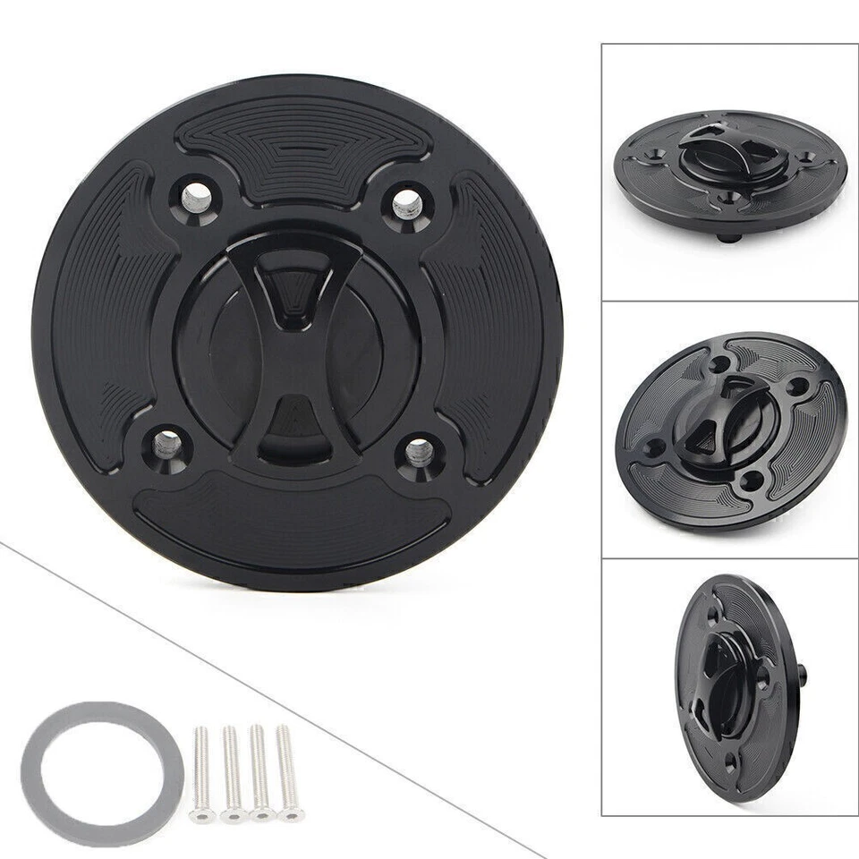 Cubierta de tapa del tanque de combustible CNC sin llave Kawasaki Ninja 400 650 Z900 Versys 1000 Foto 4 de 4