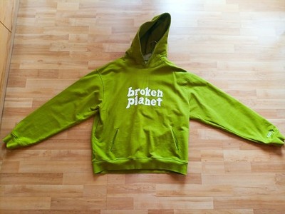 Broken Planet Hoodie 3XL Moss Lime Hellgrün Boxy Fit 3D Puff Print
