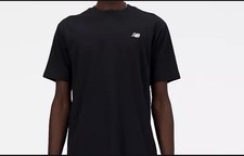 New Balance Men s Black Logo Crew Neck Short ...