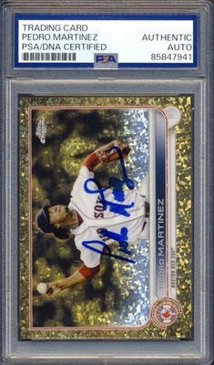 2022 Topps Gilded #46 Pedro Martinez Mini Diamond /50 Signed PSA DNA Auto