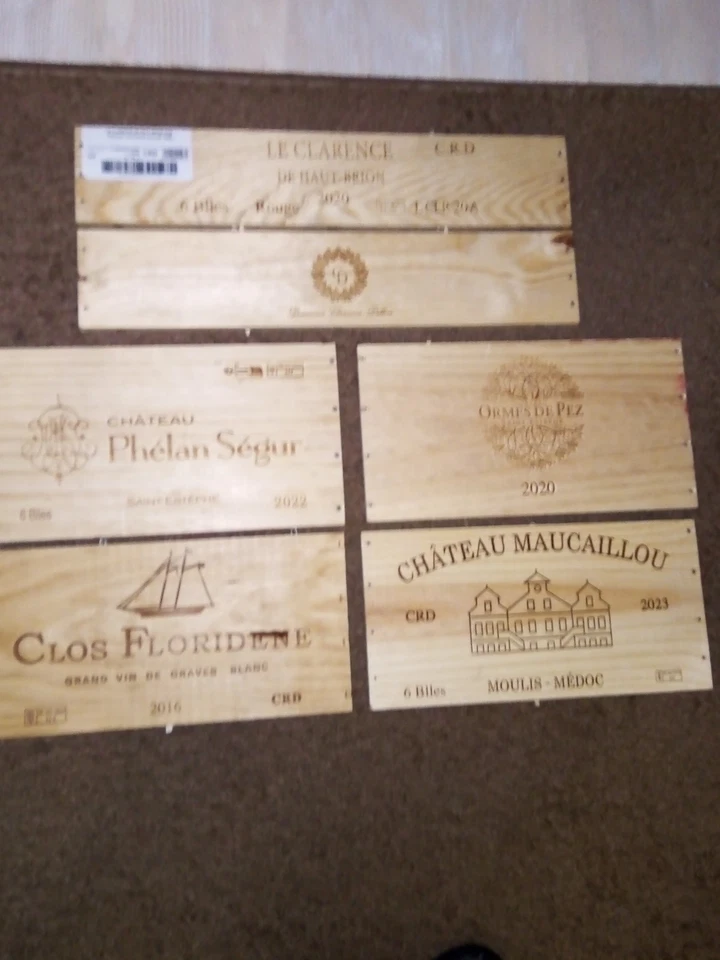 Lot de 6 estampes de vin en bois - Photo 1/1