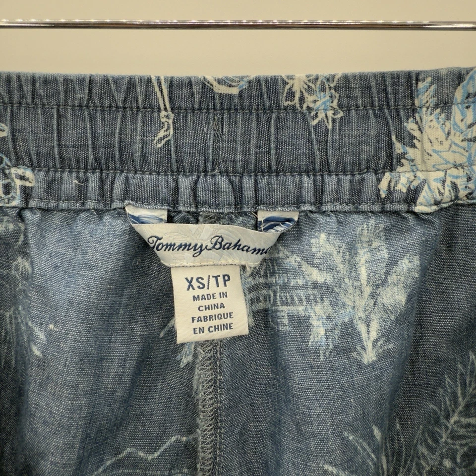 Pantalones Cortos Tommy Bahama Mezcla de Lino Para Mujer Talla XS Cambray Hawaiano Hula Niña NUEVO Foto 4 de 4
