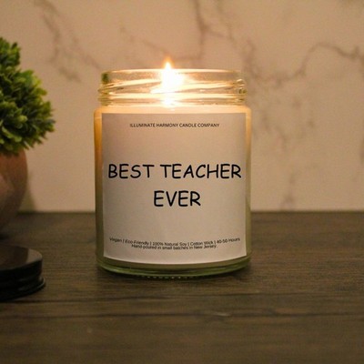 Best Teacher Ever Candle |Funny Candles | Personalized Candle Gift | Birthday