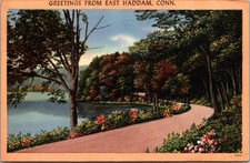 Greetings From East Haddam Connecticut CT Scenic Road View Postcard