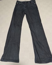 Zara Womens Jeans Size 2 Black Mid Rise Straight Leg Dark Wash Denim