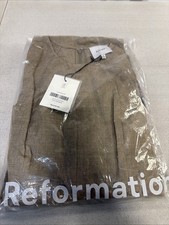 Reformation Cecilia Linen Dress Size 6 Oatmeal