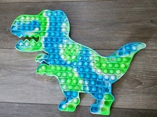 JUMBO 15 INCHES Push Pop It Fidget Toys Green Blue DINOSAUR T-REX B7