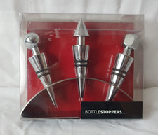 Tesco 3 piece decorative Wine Bottle Stopper Set, includes stainless steel stand