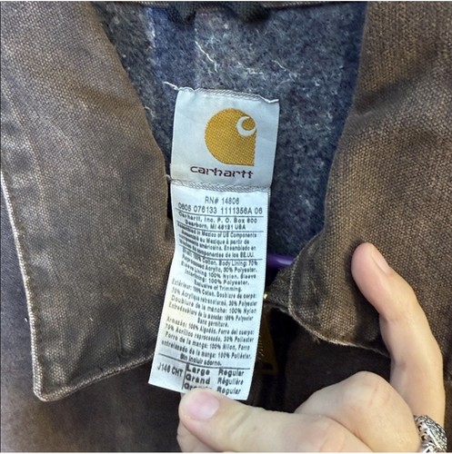 Vintage Carhartt J146 CHT Detroit Canvas Jacket Large Chestnut Blanket Lined by Carhartt, Size L, $255 - Photo 4