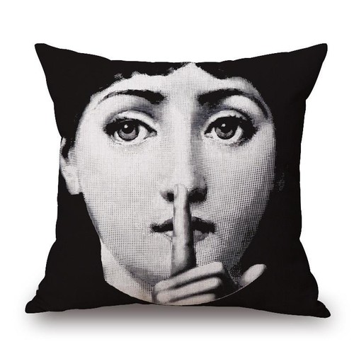 🤍NEU Schwarz Weiß Persönlichkeit Mädchen Kissenbezug für Zuhause Sofa Fornasetti Gesicht🖤 - Bild 2 von 42