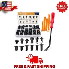 GOOACC 240PCS Car Retainer Clips Kit Push Rivets Fasteners for GM Ford Honda