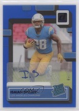 2022 Panini Clearly Donruss Rated Rookie Blue 48/99 Isaiah Spiller #66 Auto n0c