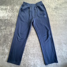 Adidas Track Pants Boys XL 18/20 Blue Fleece Lined Embroidered Logo High Rise