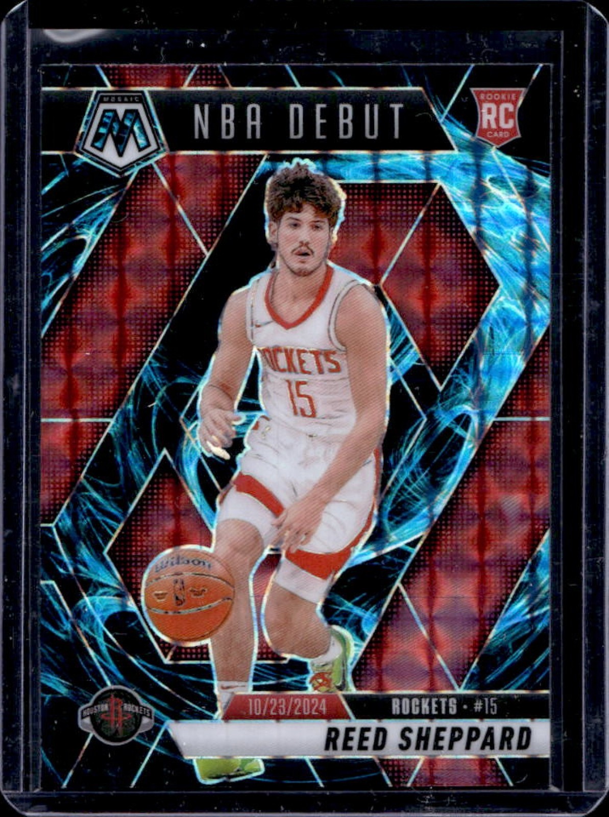 2024-25 Mosaic Reed Sheppard RC Genesis Rookie NBA Debut #252 Rockets