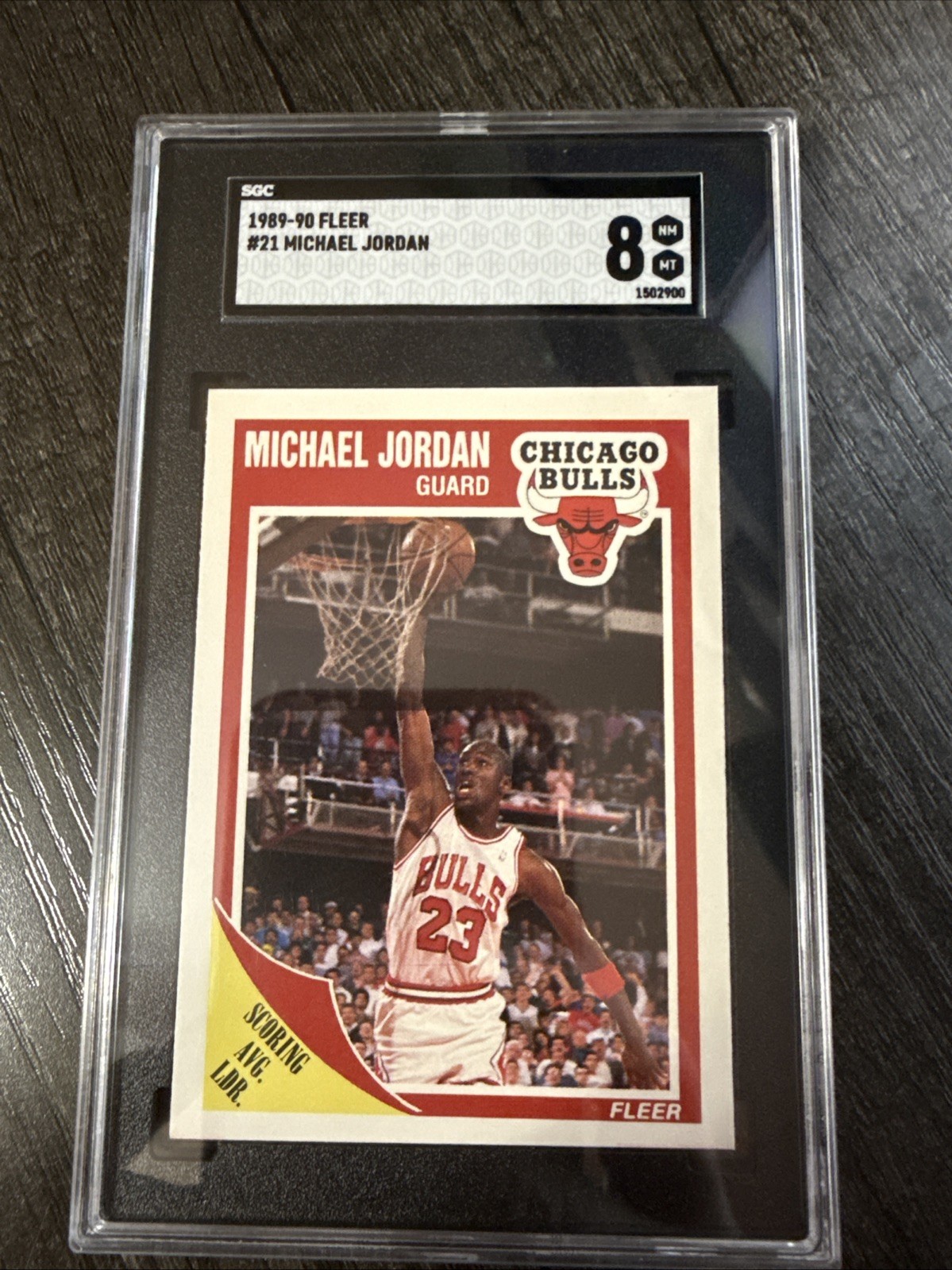 1989 FLEER #21 MICHAEL JORDAN SGC 8 GREAT CENTERING NICE