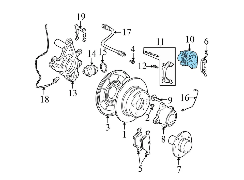 BMW 540I 1997-2003 - Pinza de freno trasera izquierda 1163649 Foto 4 de 4