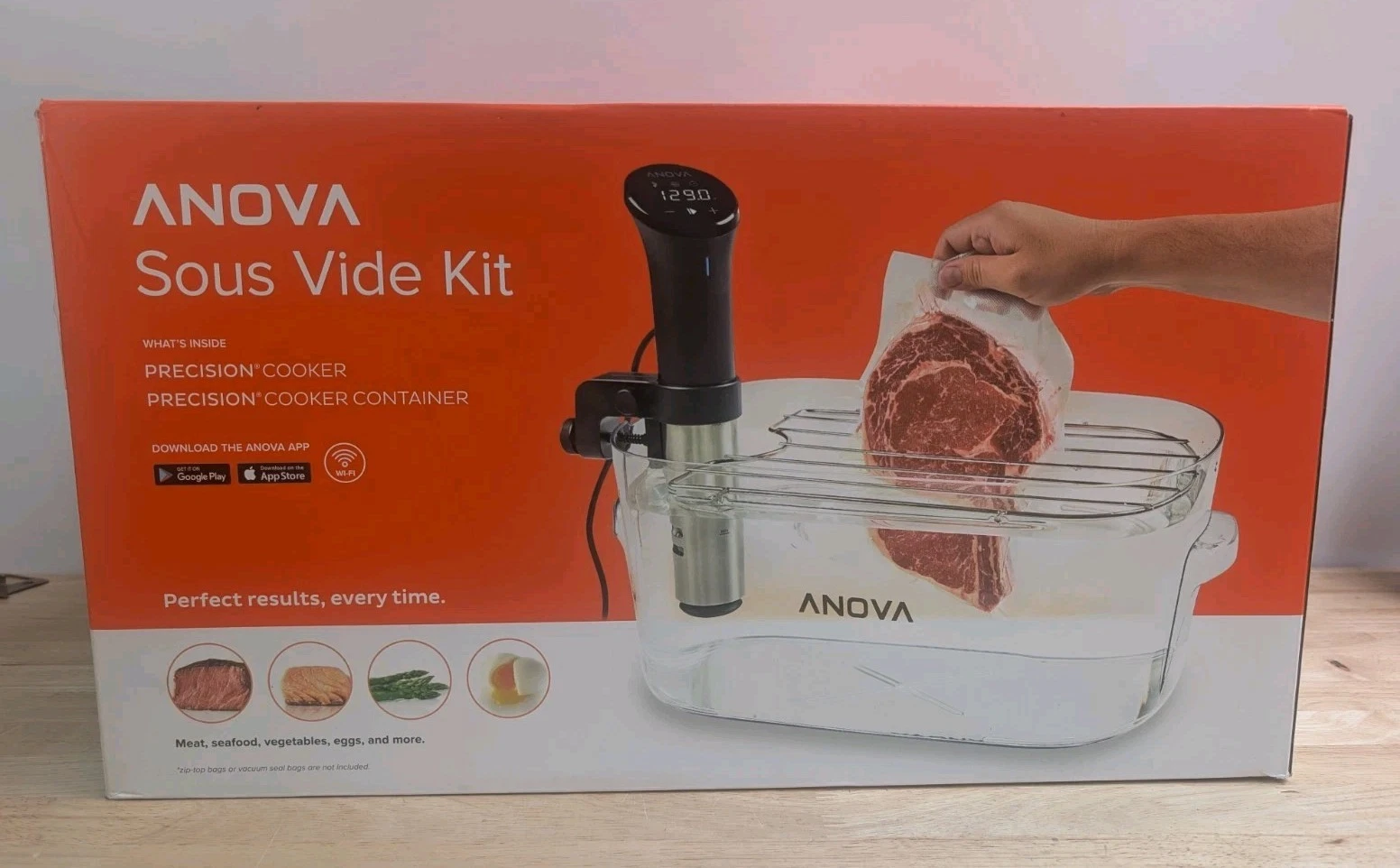 Anova Sous Vide Kit AN400 Precision Cooker Nano + 12L Container Lid Rack Clamp
Opens in a new window