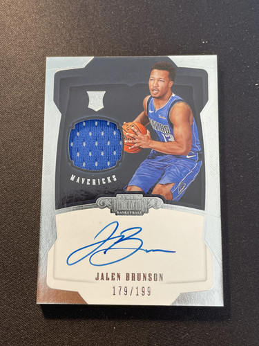 2018-19 Panini Dominion Numbered Patch Auto PW RPA Jalen Brunson RC 179/199 #148