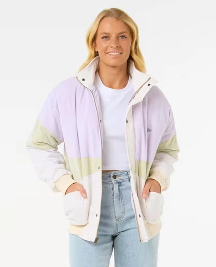 ❤ coole RIP CURL Winter Cord Jacke CALA VADELLA oversize L Blouson pastell snow - Bild 3 von 3