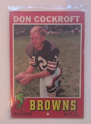 Don Cockroft 1971 Topps Football Rookie Don Cockroft Cleveland Browns #193