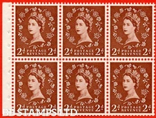 SG. 543l. SB78f. 2d Light Red-Brown. An UNMOUNTED MINT booklet pane of 6. B64172