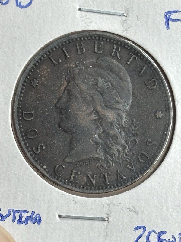 1893 Argentina dos(2) centavos!