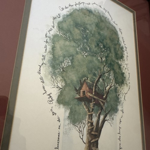 Vintage 1997 Framed Signed Matted Wood Art Print by D. Morgan Precious Boy 27x18 - Picture 4 of 14