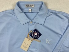 New Peter Millar Summer Comfort Polo Shirt Mens S Blue Kansas City Royals MLB