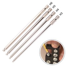 Reliable Metric Hex Long Magnetic Screwdriver Bit Set with Silver Color