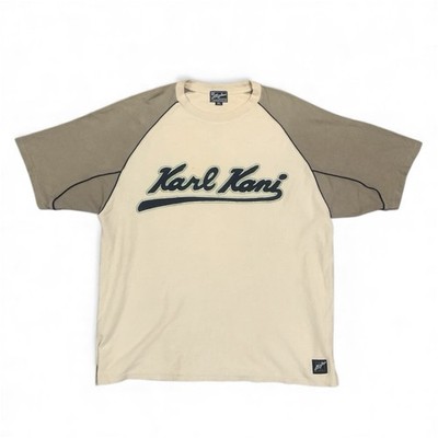 Vtg Karl Kani Big Logo Baseball Style Cotton Raglan T-Shirt Size XL