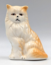 Figura de gato persa blanco y jengibre de colección