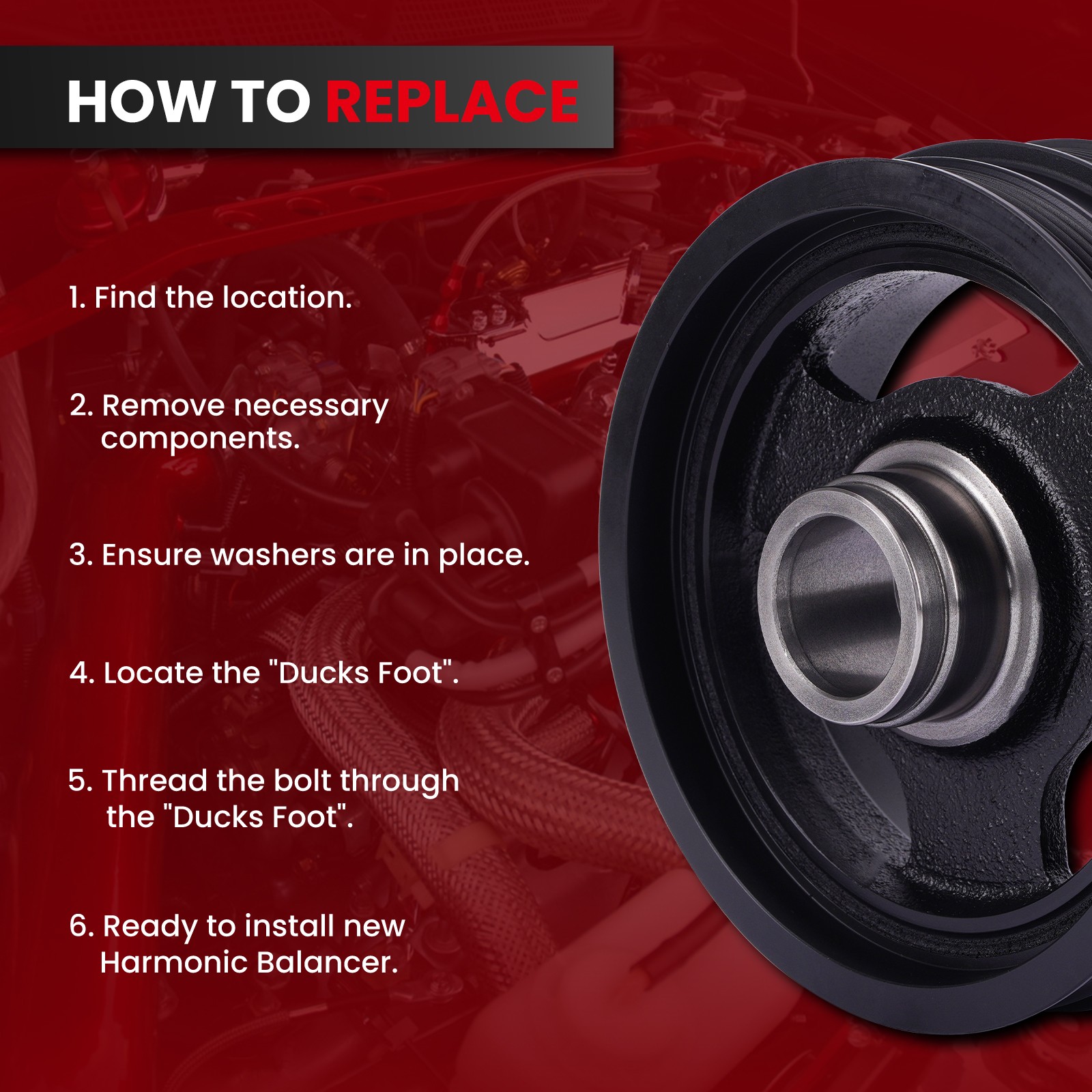 Engine Harmonic Balancer & Serpentine Belt for 1998-2004 Chevrolet Corvette 5.7L thumbnail 8