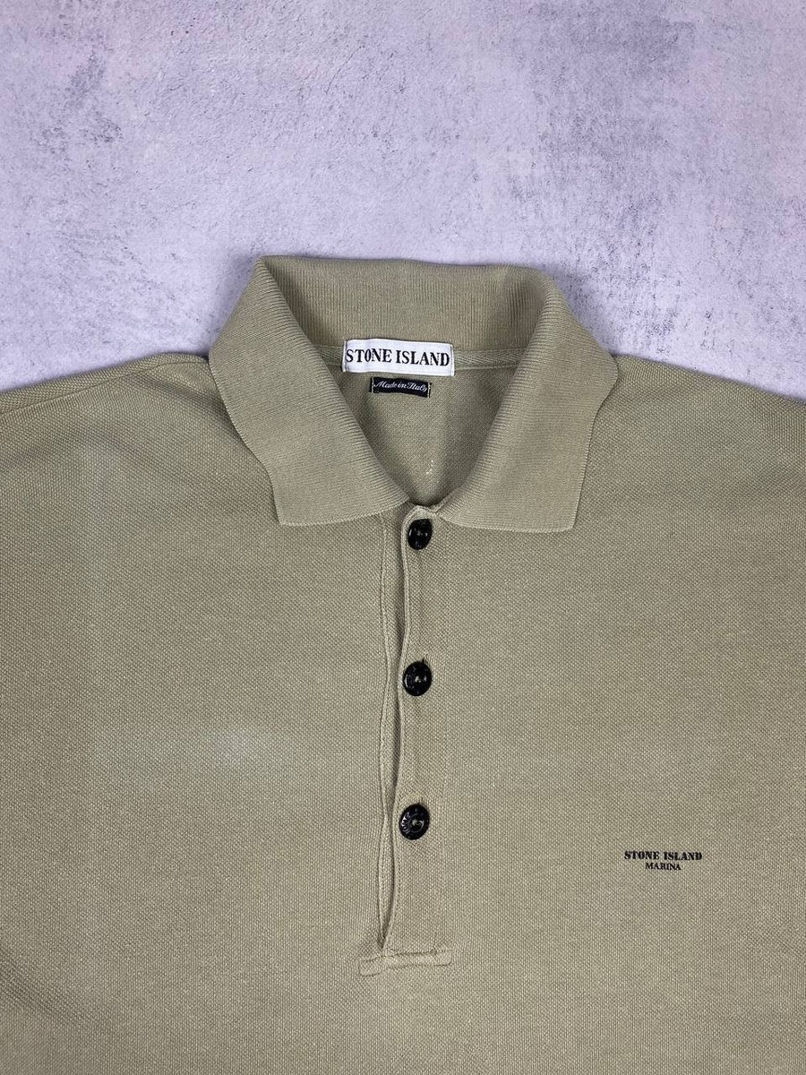 【STONE 】2000s Unique Polo Shirt Vintage Stone Island Marina Polo Shirt Rare 90s Men's Y2K
