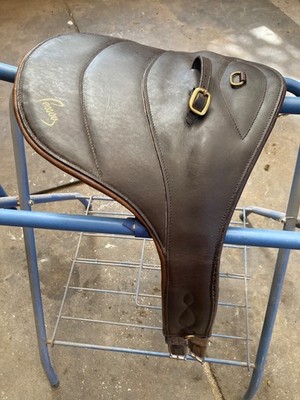 Pessoa Jumping Girth Belly Guard Brown Leather Elastic 51  inches