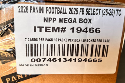 2025 Panini SELECT NFL Football Mega Box Factory Sealed CASE - 20 Boxes