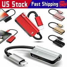 3.5mm Headphone Jack AUX Splitter Adapter and Charger For iPhone12 11 XS X 8 lot