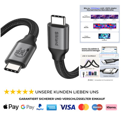 USB4 Kabel 80Gbps Thunderbolt 5 Kompatibel 1,2M USB-IF