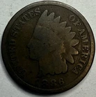 1886 Type 2 Indian Head Small Cent Exact Coin Imaged #IND618