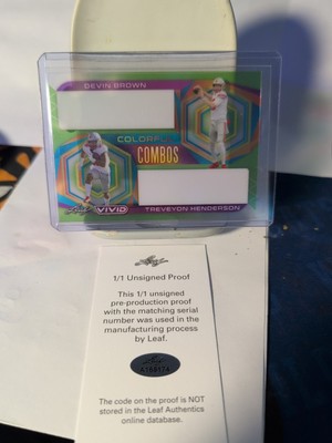 Leaf Vivid Color Combos Devin Brown/Treveyon Henderson 1/1 Unsigned Proof