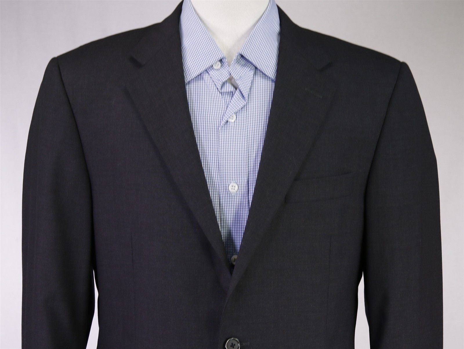 Hickey Freeman Gray Blazer Solid Wool 2-Btn Linds… - image 3