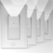 4 Pack Illuminated Light Switch, Lightswitch with LED 1.38W 4.13L, White