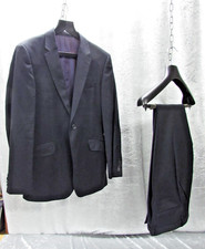T.M. LEWIN NAVY SHARKSKIN - SUPER 100's PURE MERINO WOOL SUIT