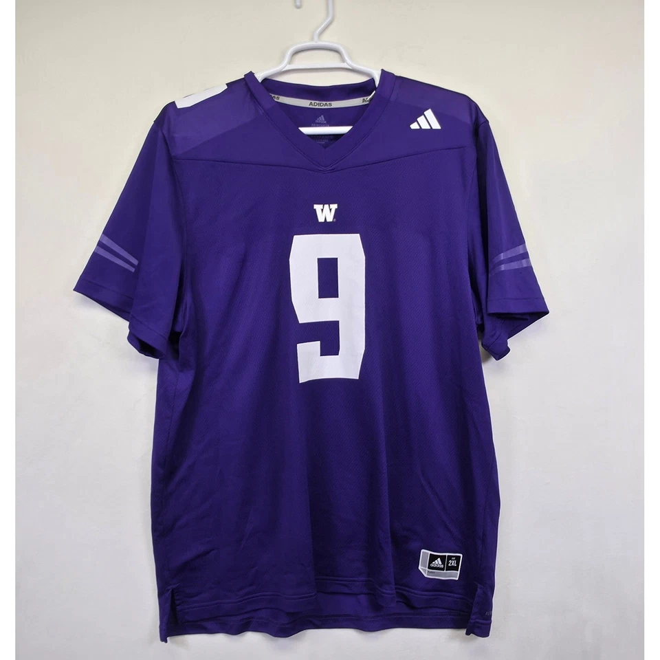 UW Washington Huskies Penix Jr 9 Football Jersey Mens 2XL Adidas Purple NCAA - Image 2 of 4