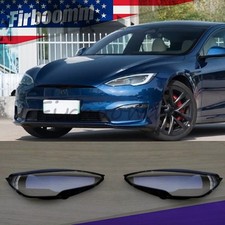 A Pair For Tesla Model S 2023-2025 Front Headlight Lens Lamp Cover Headlights A Pair For Tesla Model S 2023-2025 Front Headlight Lens Lamp Cover Headlights